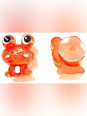 2 Frog Glossy Resin Croc Charms Shoe Charm Jibbit Disney Croc Charms